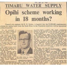 Timaru Water Supply: Opihi scheme working in 18 months?