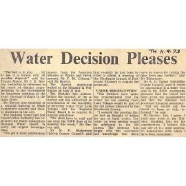 Water Decision Pleases