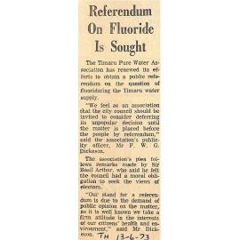 Referendum On Fluoride Is Sought