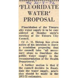  'Fluoridate Water' Proposal