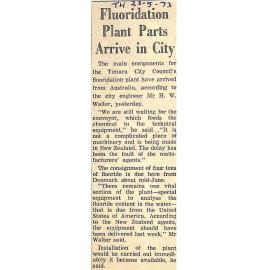 Fluoridation Plant Parts Arrive in City