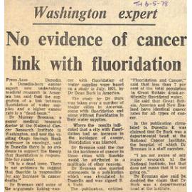 Washington expert: No evidence of cancer link with fluoridation