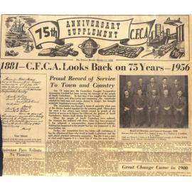 CFCA Looks Back on 75 Years 1881-1956 / Head Office Executives and Members of Staff with 25 Years Service or More