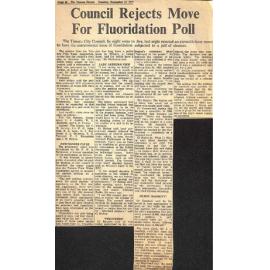 Council Rejects Move For Fluoridation Poll