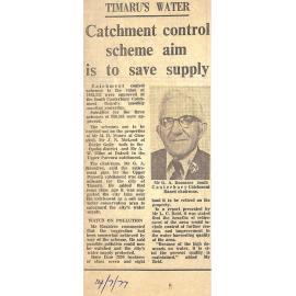 Timaru's Water: Catchment control scheme aim is to save supply