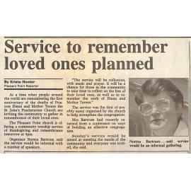 Service to remember loved ones planned