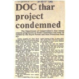 DOC thar project condemned