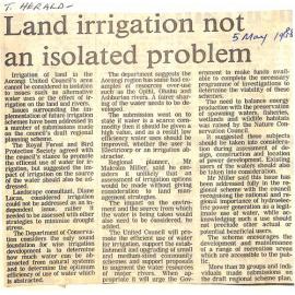 Land irrigation not an isolated problem