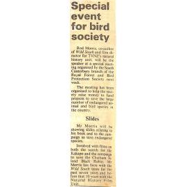 Special event for bird society