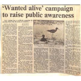  'Wanted alive' campaign to raise public awareness