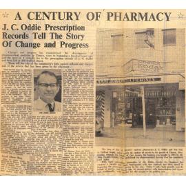 A Century of Pharmacy: J C Oddie Prescription Records Tell the Story of Change and Progress