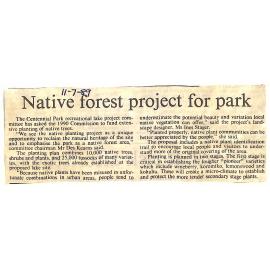 Native forest project for park