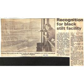 Recognition for black stilt facility