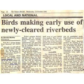 Birds making early use of newly-cleared riverbeds