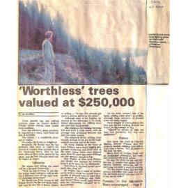  'Worthless' trees valued at $250,000