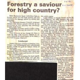 Forestry as a saviour for high country?