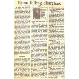 Rimu felling distresses
