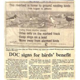 DOC signs for birds' benefit