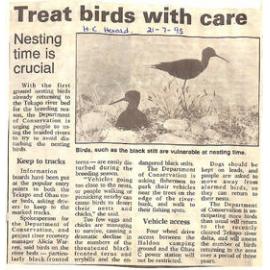 Treat birds with care: Nesting time is crucial