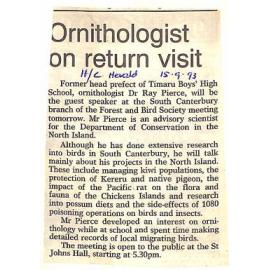 Ornithologist on return visit