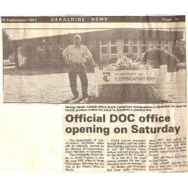 Official DOC office opening on Saturday