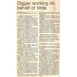 Digger working on behalf of birds