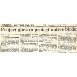 Project aims to protect native birds