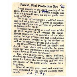 Forest, Bird Protection Soc