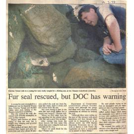 Fur seal rescued, but DOC has warning