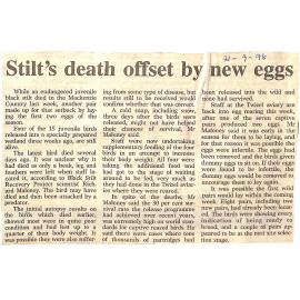 Stilt's death offset by new eggs