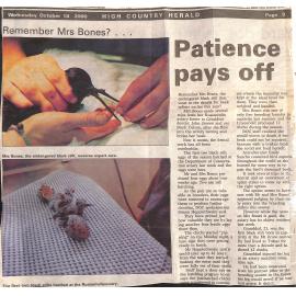 Remember Mrs Bones? Patience pays off