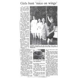 Girls hunt 'mice on wings'