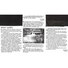 Letters to the editor: Water quality