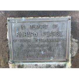 Richard Pearse memorial plaque