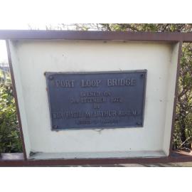 Port Loop Road plaque