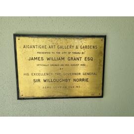 Aigantighe Art Gallery plaque
