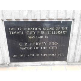 Timaru Library foundation stone
