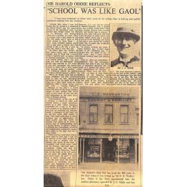 Mr Harold Oddie Reflects: School Was Like Gaol