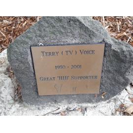 Terry Voice memorial plaque