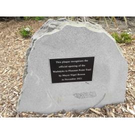 Central South Trail official opening plaque