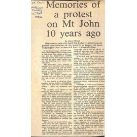 Memories of a protest on Mt John 10 years ago