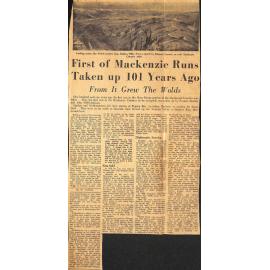 First of Mackenzie Runs Taken up 101 Years Ago, From It Grew The Wolds
