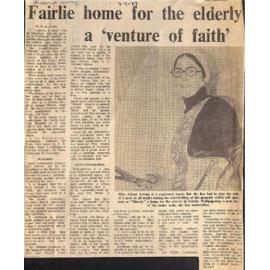 Fairlie home for the elderly a 'venture of faith'