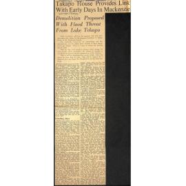 Tekapo House Provides Link With Early Days In Mackenzie, Demolition Proposed With Flood Threat From Lake Tekapo