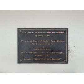 Claremont School plaque