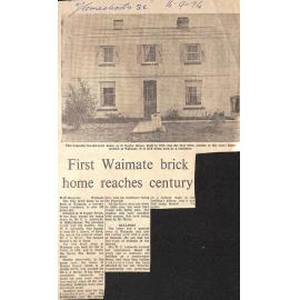 First Waimate brick home reaches century