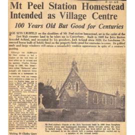 Mt Peel Station Homestead Intended as Village Centre, 100 Years Old But Good For Centuries