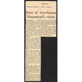 Story of Arowhenua Homestead's storm