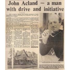 John Acland- a man with drive and initiative