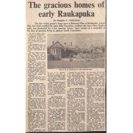 The gracious homes of early Raukapuka